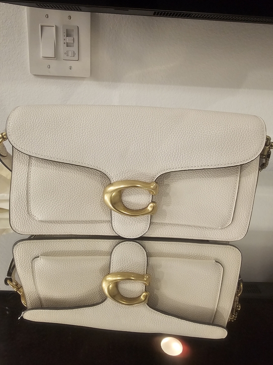 Coach Soft Pebble Leather Tabby Shoulder Bag in Chalk - Picture 1 of 9